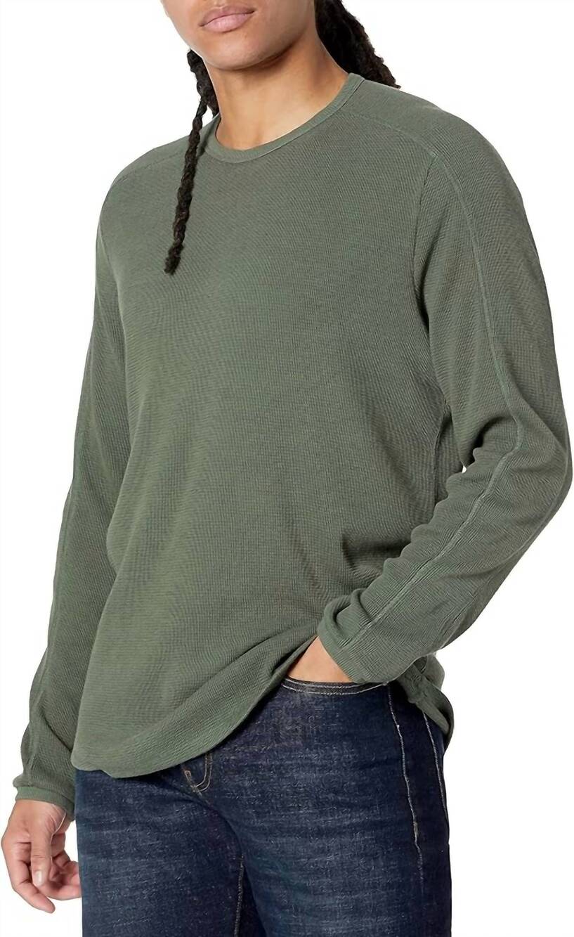 NEW PAIGE hughes long sleeve waffle knit t-shirt in southern oak